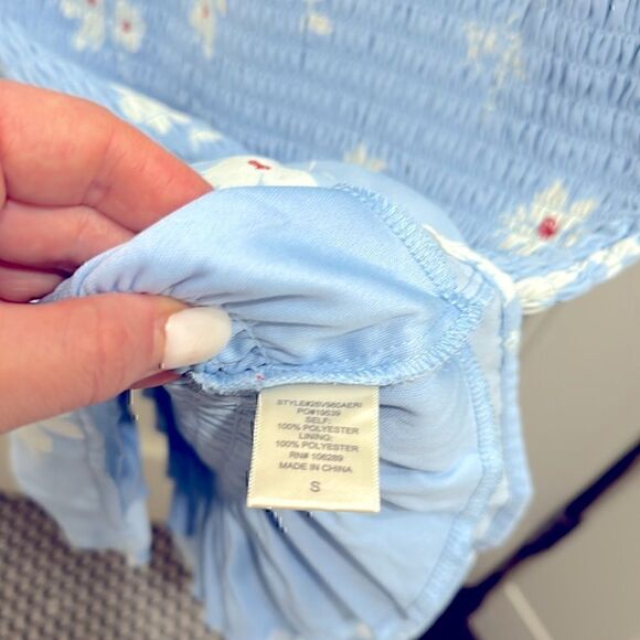NWOT- ROWA Blue Flower Dress Size Small Stretchy - Picture 6 of 10